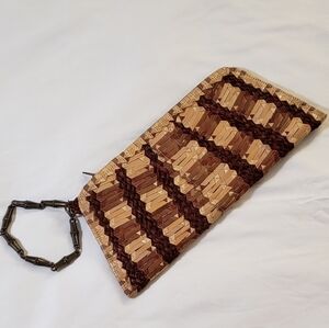 Unique Find!! Woven Wristlet from the Bahamas Brown and Tan pattern